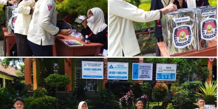 Kali Pertama SMP 14 Bandar Lampung  Gelar Perwira OSIS Berjalan Sukses