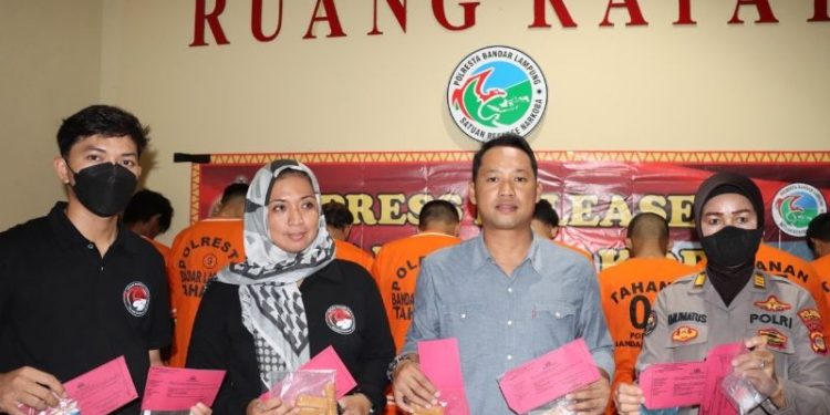 9 Tersangka Penyalahgunaan Narkoba di Ringkus Sat Resnarkoba Polresta Bandar Lampung