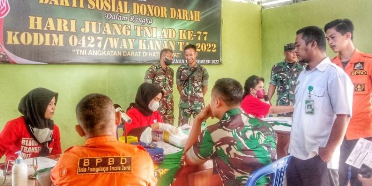 Hari Juang TNI AD Ke-77, Kodim Way Kanan Adakan Bakti Sosial