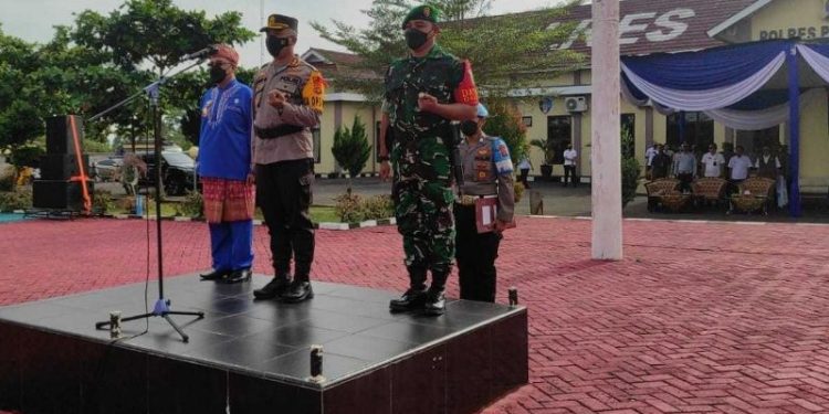 Jelang Nataru, Polres Pesawaran Gelar Pasukan Operasi Lilin 2022