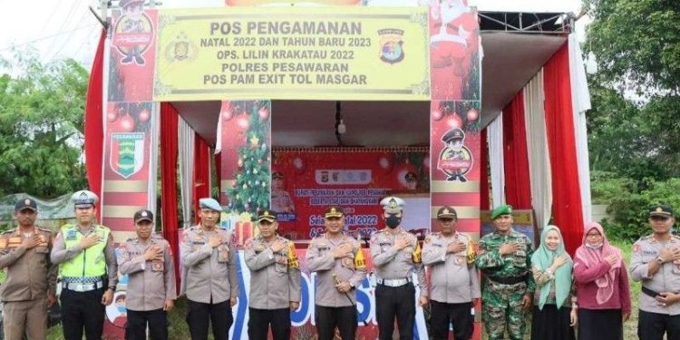 Kapolres Pesawaran Cek Kesiapan Pospam dan Posyan Operasi Lilin Krakatau 2022
