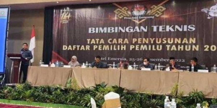 KPU Way Kanan Ikuti Bimbingan Teknis Tata Cara Penyusunan Daftar Pemilih Pemilu 2024