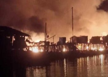 Musibah Akhir Tahun 2022, Belasan Rumah Panggung di Inhil Terbakar