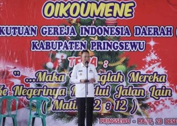 Pj Bupati Pringsewu Hadiri Perayaan Natal Oikumene 2022 & Pelantikan PGID