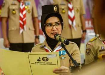 Ketua Kwarcab Nanda Indira Dendi Hadir Upacara Pelantikan Majelis Pembimbing Ranting