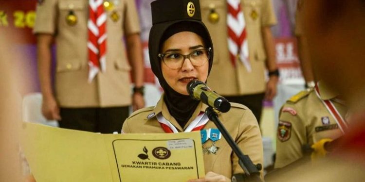 Ketua Kwarcab Nanda Indira Dendi Hadir Upacara Pelantikan Majelis Pembimbing Ranting