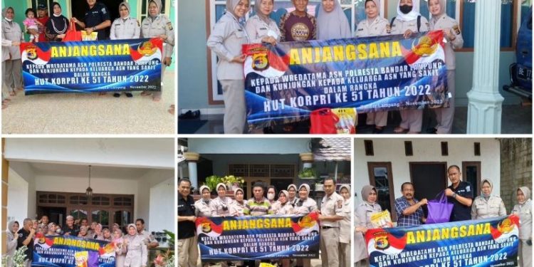 HUT Korpri ke 51, ASN Polresta Bandar Lampung Anjangsana ke Rumah Pensiunan