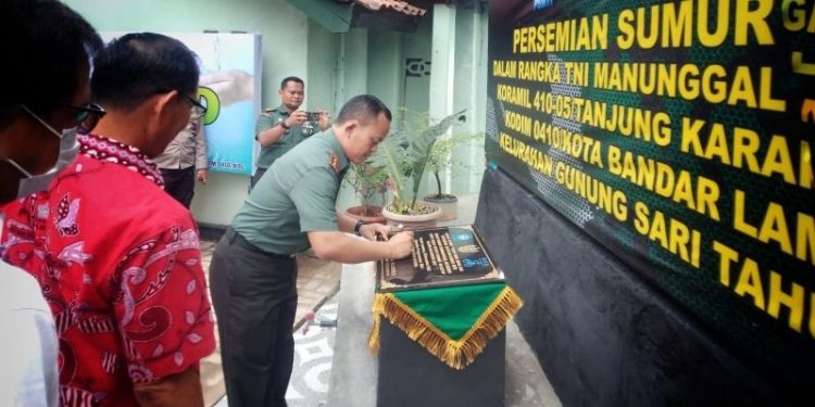 Dandim 0410/KBL Resmikan Sumur Bor