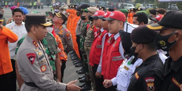 Kapolda Lampung Pimpin Apel Gelar Pasukan Pengaman Ops Lilin Krakatau 2022
