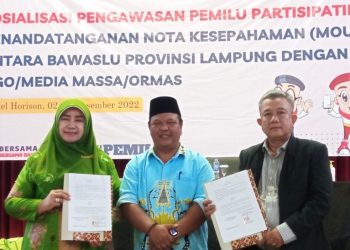 Bawaslu Lampung Teken MOU dengan 26 Organisasi