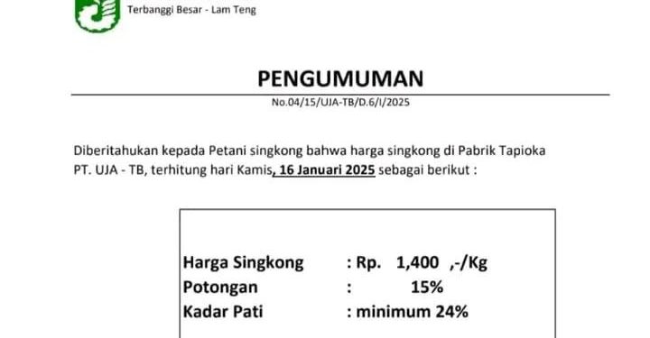 Urusan Singkong, PT Umas Jaya Bikin Aturan Tambahan 