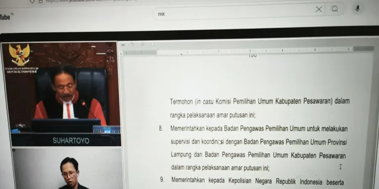 Mahkamah Konstitusi Diskualifikasi Calon Bupati Pesawaran Aries Sandi Darma Putra