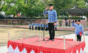 Kadis Kominfo Pimpin Upacara Bulanan Pemkab Lampung Selatan