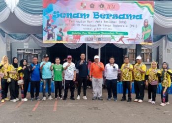 Moment HPN Daerah 2025, PWI Lampung Ajak Jaga Kebugaran dengan Senam Bersama