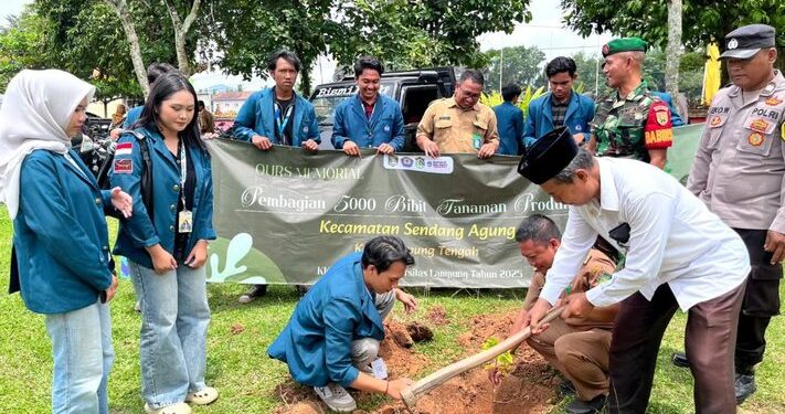 Ketahanan Pangan, Mahasiswa KKN Unila Tanam 5000 Bibit Tanaman Produktif