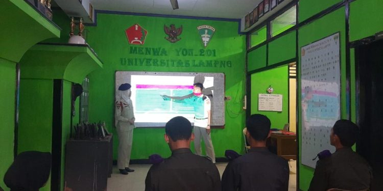 Menwa Batalyon 201 Unila Laksanakan Kursus Dinas Staf