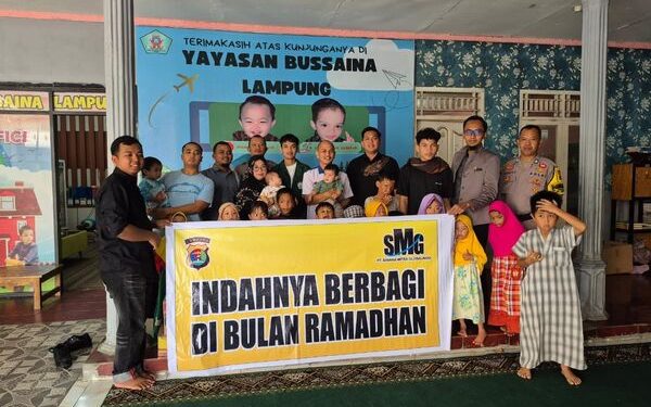 Ditintelkam Polda Lampung Gandeng Mahasiswa Gelar Bakti Sosial di Panti Asuhan Bussaina