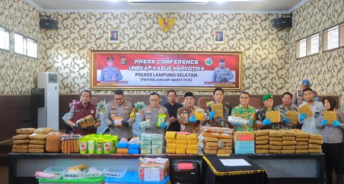 Polres Lamsel Ungkap 23 Kasus Narkoba dan Musnahkan BB Senilai Rp.54,8 M