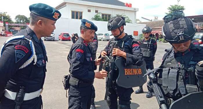 Gegana Lampung Gelar Apel Kesiapsiagaan Antisipasi Aksi Bela Palestina