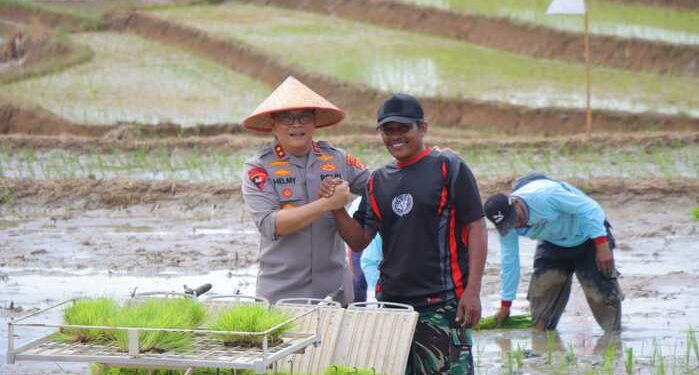 Kapolda Lampung Hadiri Gerak Tanam Raya Padi Serentak, Dukung Ketahanan Pangan Nasional
