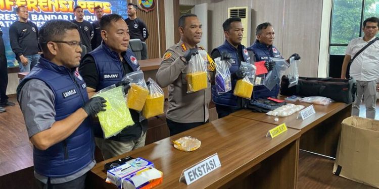 Polresta Bandar Lampung Gagalkan Peredaran Sabu dan Ekstasi Senilai Rp7,2 Miliar