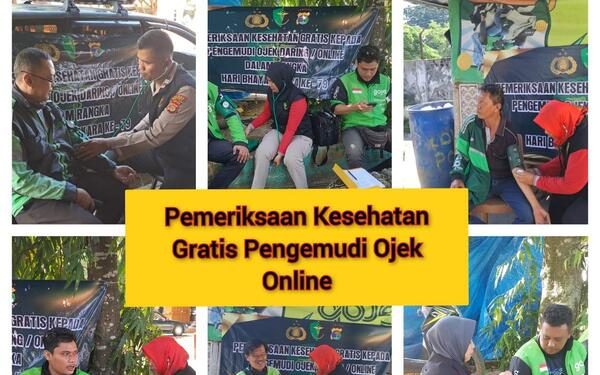 Biddokkes Polda Lampung Gelar Bakti Sosial Pelayanan Kesehatan Mobile untuk Pengemudi Ojek Online
