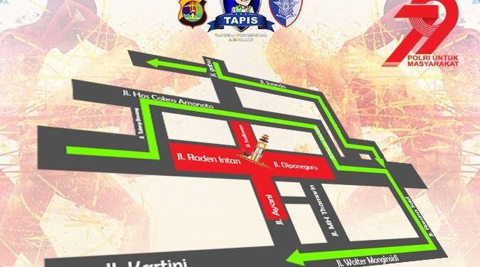 Bhayangkara Run 2025, Polresta Bandar Lampung Alihkan Arus Lalu Lintas Pagi Hari