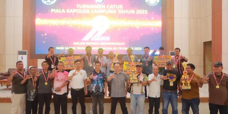 HUT Bhayangkara Polda Lampung Ke-79 : Turnamen Catur Piala Kapolda Cup Berakhir