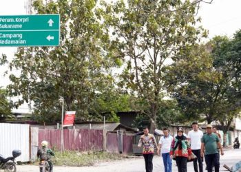 Pemkot Bandar Lampung Cor Beton Jalan Teuku Cik Ditiro