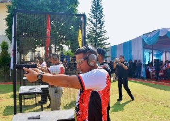 Korem 043/Gatam Raih Juara pada Kejuaraan Menembak Eksekutif Bhayangkara Polda Lampung