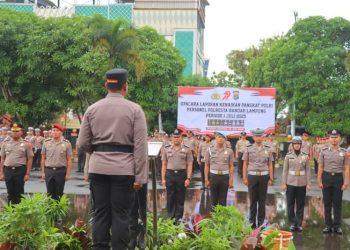 Kapolres Tulang Bawang Memimpin Upacara Laporan Kenaikan Pangkat Periode 1 Juli 2025