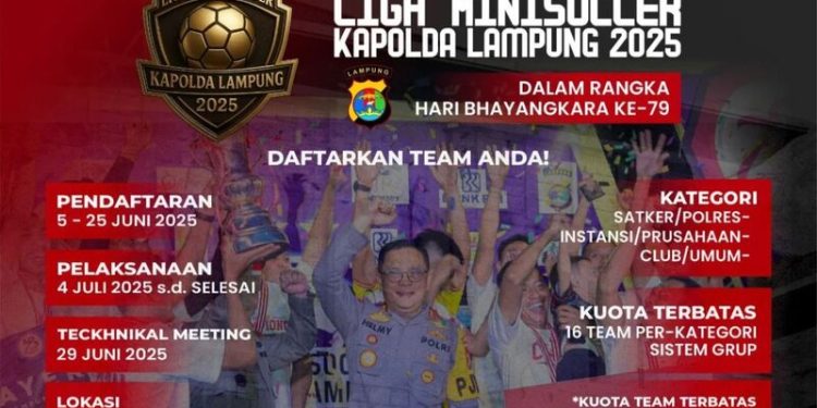 Polda Lampung Gelar Minisoccer Kapolda Cup 2025