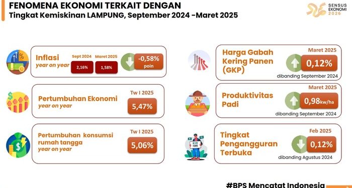 Pertumbuhan Ekonomi Lampung Triwulan 1 Tertinggi di Sumatera