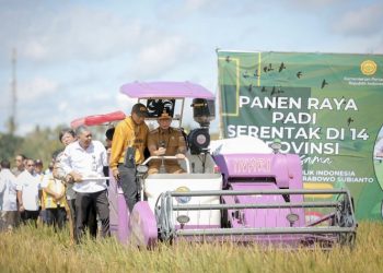 Ketua DPRD dan Gubernur Lampung Ikuti Panen Raya Padi Serentak di 14 Provinsi