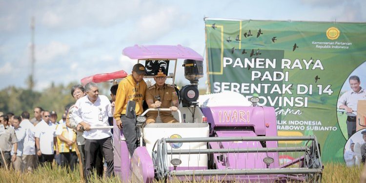 Ketua DPRD dan Gubernur Lampung Ikuti Panen Raya Padi Serentak di 14 Provinsi