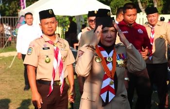 Jajaran Kodim 0410/KBL Pantau Acara Gebyar Perkemahan Pramuka ke-64 dan Jambore Karang Pamitraan