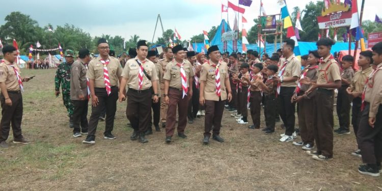 Camat Mesuji Buka Kegiatan Bumi Perkemahan Dalam Rangka HUT Pramuka ke 64