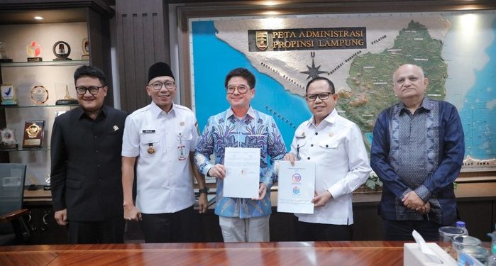 Penandatanganan MoU PT Wahana Raharja dan World Food Hub untuk Kembangkan Pusat Logistik Pangan Halal di Lampung