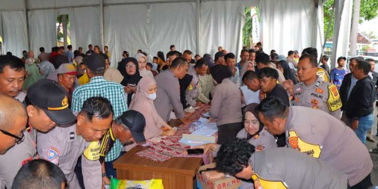 Polresta Bandar Lampung Gelar Gerakan Pangan Murah, 4,1 Ton Beras SPHP Ludes Terjual