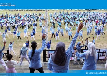 Haornas 2025 di Kalianda: Zita Anjani Pimpin Senam Massal Penuh Keceriaan