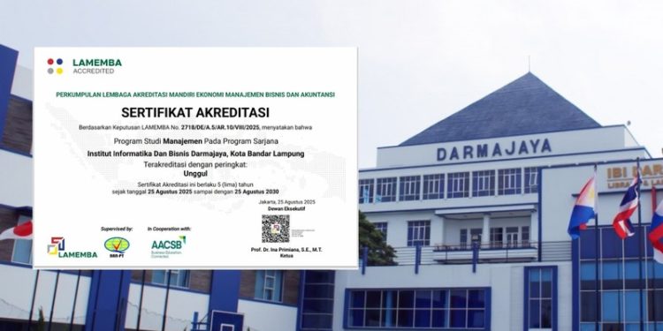 Tak Tertandingi Setelah TI & SI, Kini Prodi Manajemen Darmajaya Sabet Predikat “Unggul” Siap Go Internasional 2027