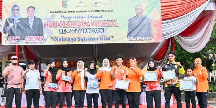 Lomba Senam Bersama dan Apresiasi untuk Para Atlet Warnai Haornas ke-42 Kabupaten Pesawaran