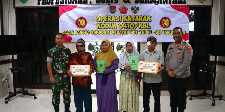 Rangkaian HUT ke-80 TNI, Kodim 0410/KBL Gelar Baksos Kesehatan