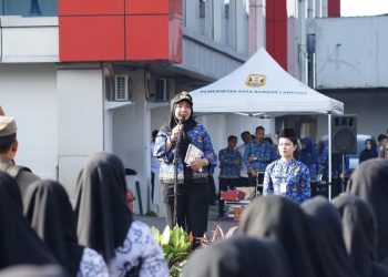 Walikota Eva Dwiana Pimpin Upacara Hari Kesaktian Pancasila di Pemkot Bandar Lampung