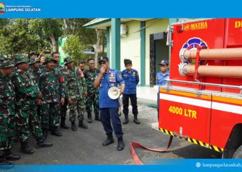Sinergi dengan TNI, Damkarmat Lampung Selatan Perluas Kapasitas Penanganan Darurat Kebakaran