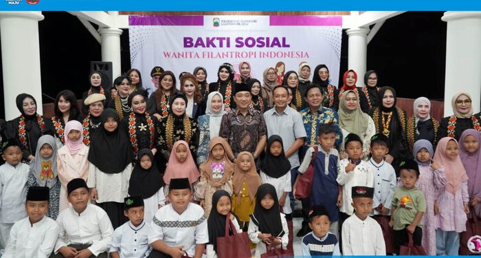 Tebar Keberkahan, Wanita Filantropi Indonesia Santuni Ratusan Anak Yatim di Lampung Selatan