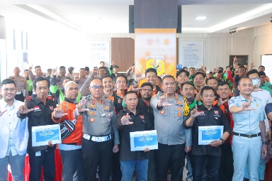Satlantas Polresta Bandar Lampung Gelar Safety Campaign dan Safety Riding