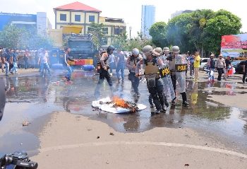 Polresta Bandar Lampung Gelar Simulasi Sispamkota