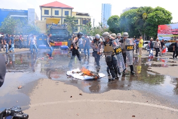 Polresta Bandar Lampung Gelar Simulasi Sispamkota