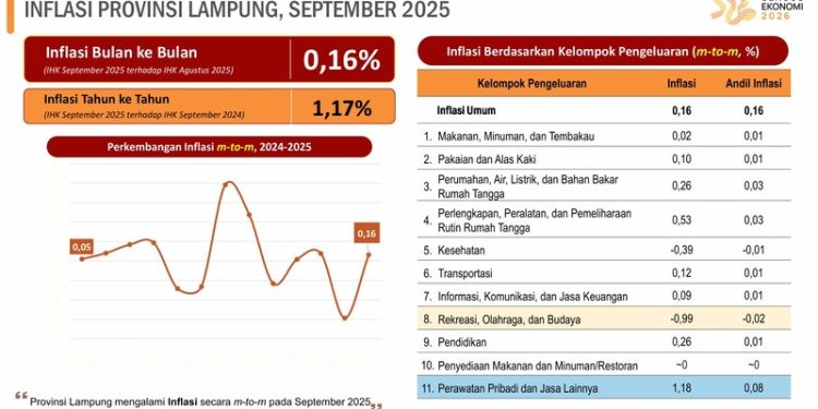 Inflasi Lampung Terkendali, Pertanian Jadi Penopang Stabilitas Harga